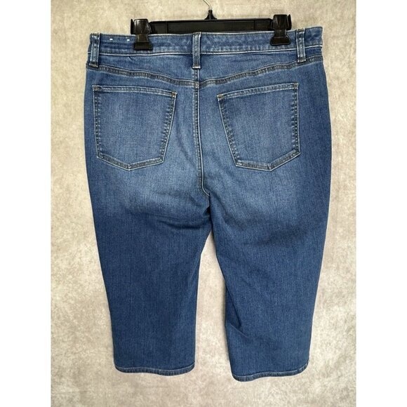 Talbots Jeans Womens 12 Blue Pedal Pusher Capri Jean Denim Comfort Stretch - Picture 3 of 9